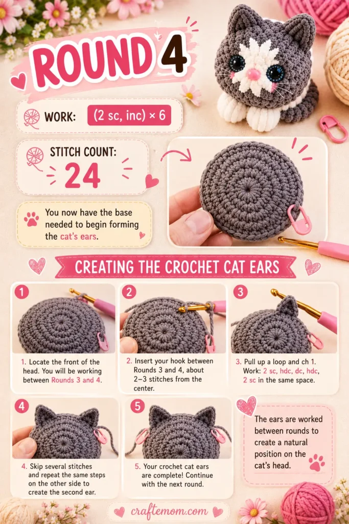 How to Crochet a Mini Cat step by step4