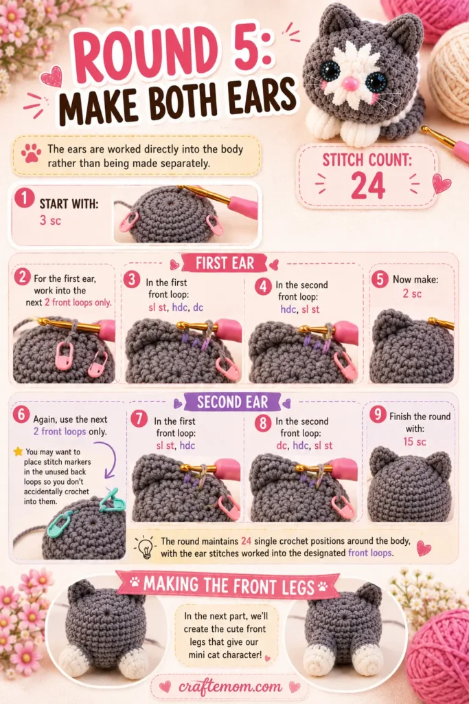How to Crochet a Mini Cat step by step5