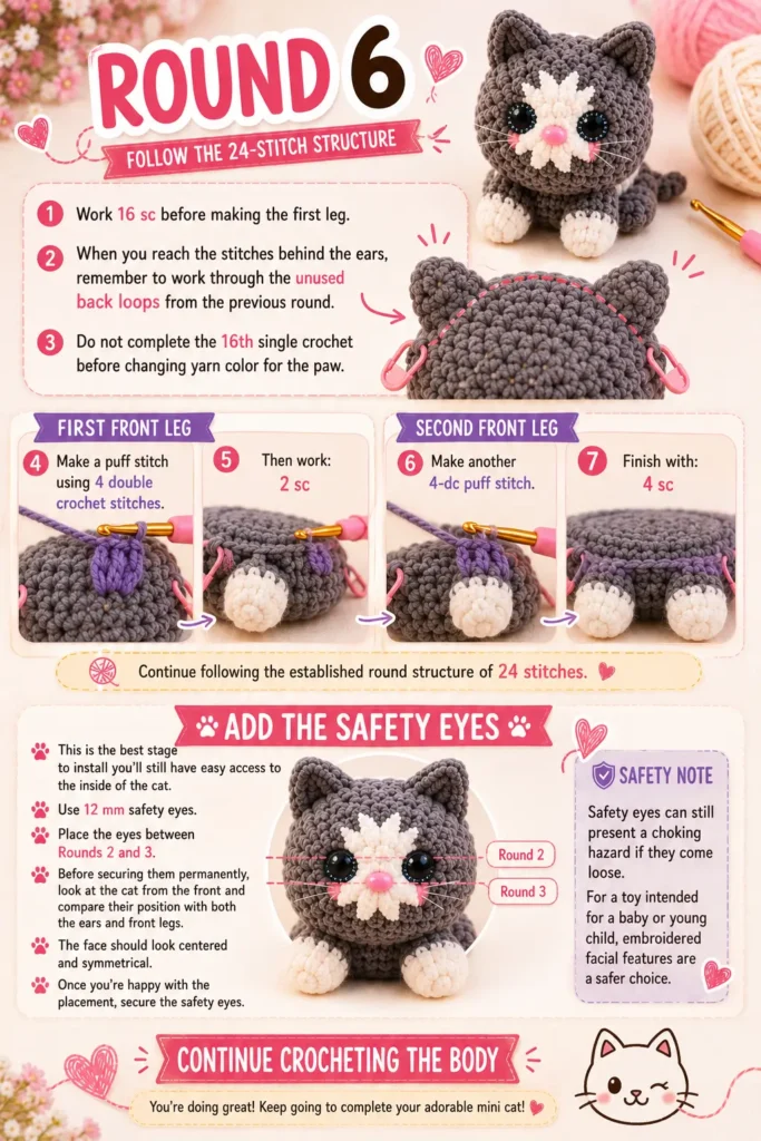How to Crochet a Mini Cat step by step6