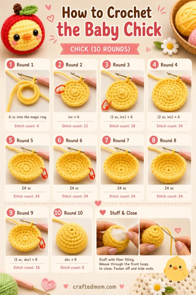 Baby Chicks and Ducks with Hats Crochet Pattern How to Crochet the Baby Chick