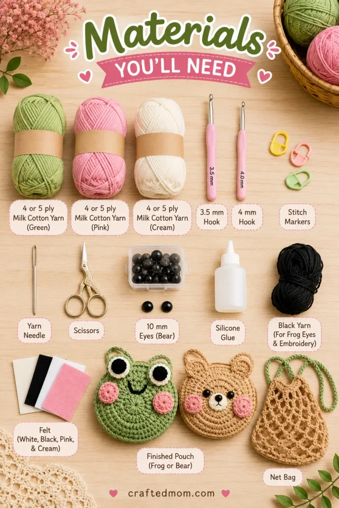 Magic Pouch Net Bag Crochet Pattern Materials You will Need