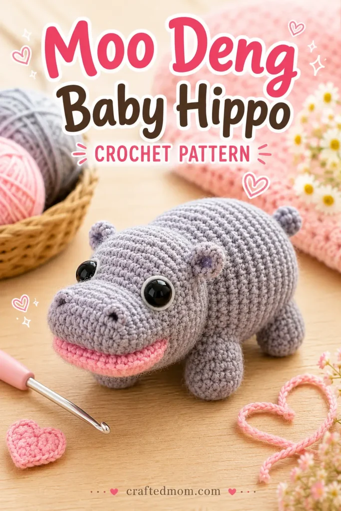 Moo Deng Baby Hippo Crochet Pattern at a Glance