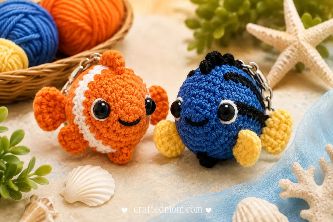 Nemo and Dory Fish Keychain Crochet Pattern