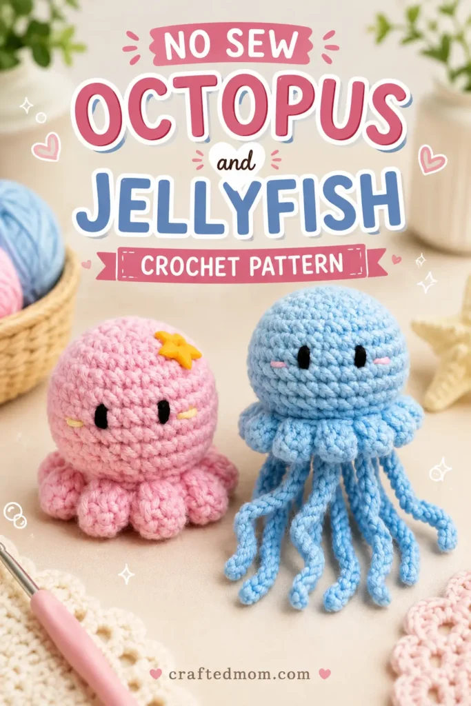 No Sew Octopus and Jellyfish Crochet Pattern at a Glance