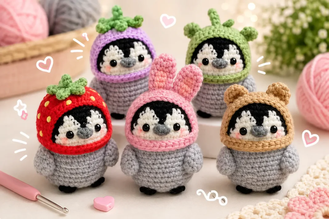 Penguin with Hats Crochet Pattern