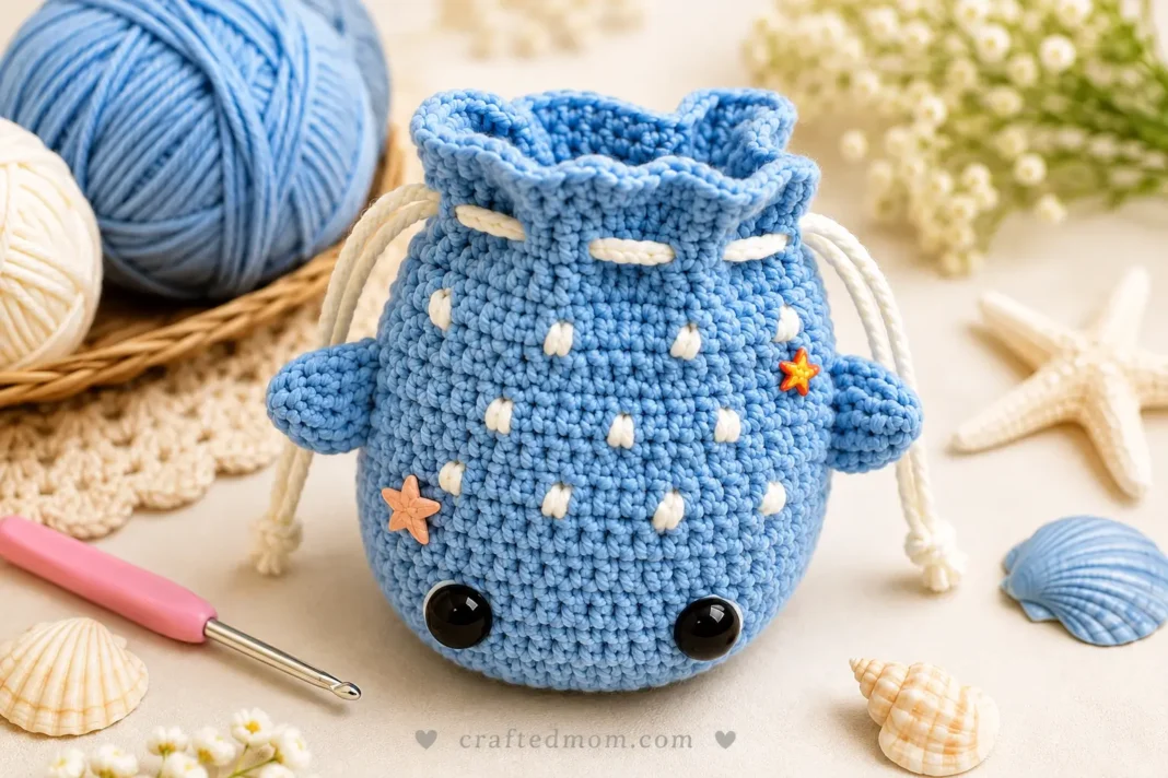 Whale Drawstring Pouch Crochet Pattern