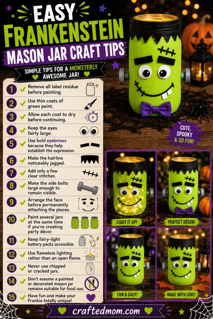 Easy Frankenstein Mason Jar Craft Tips - Frankenstein Mason Jar Craft Easy Halloween Decoration