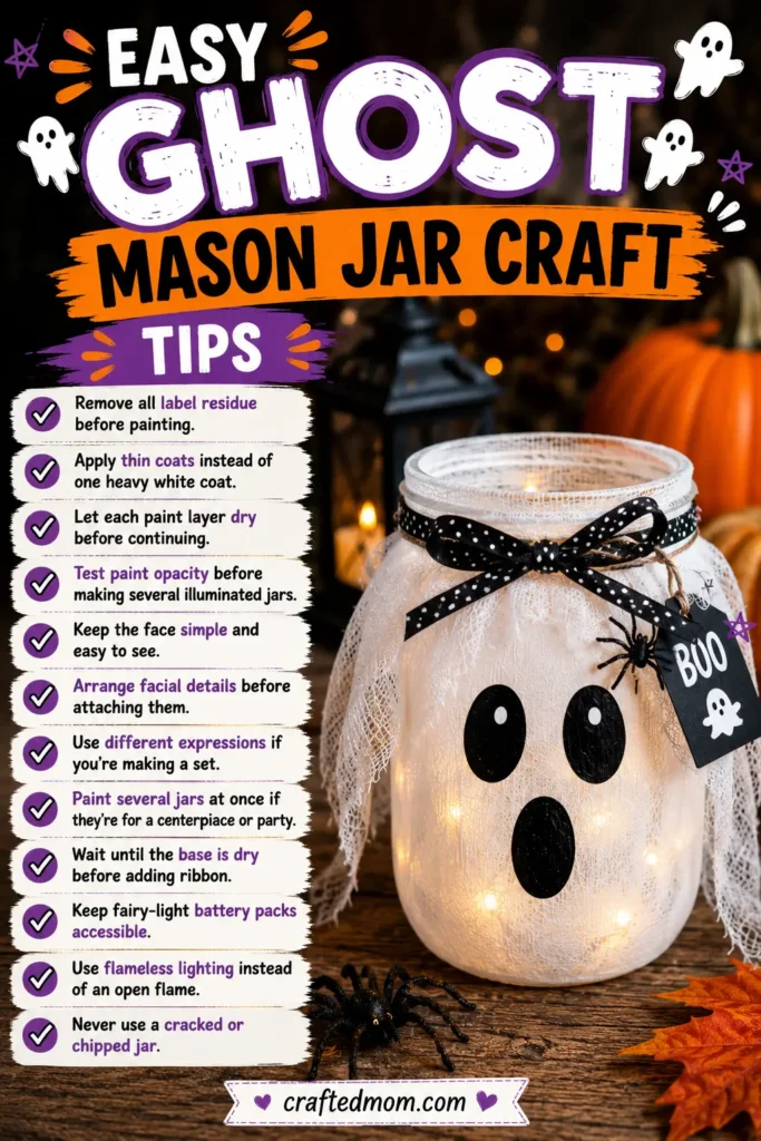 Ghost Mason Jar Craft: Easy Halloween Decoration Easy Ghost Mason Jar Craft Tips - Ghost Mason Jar Craft Easy Halloween Decoration