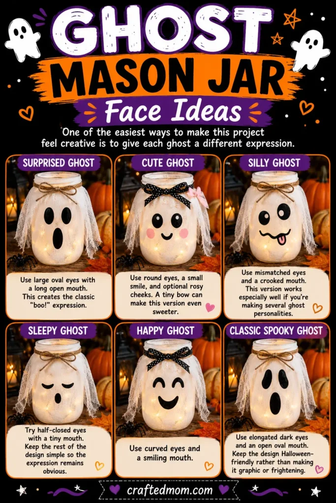 Ghost Mason Jar Craft: Easy Halloween Decoration Ghost Mason Jar Face Ideas - Ghost Mason Jar Craft Easy Halloween Decoration