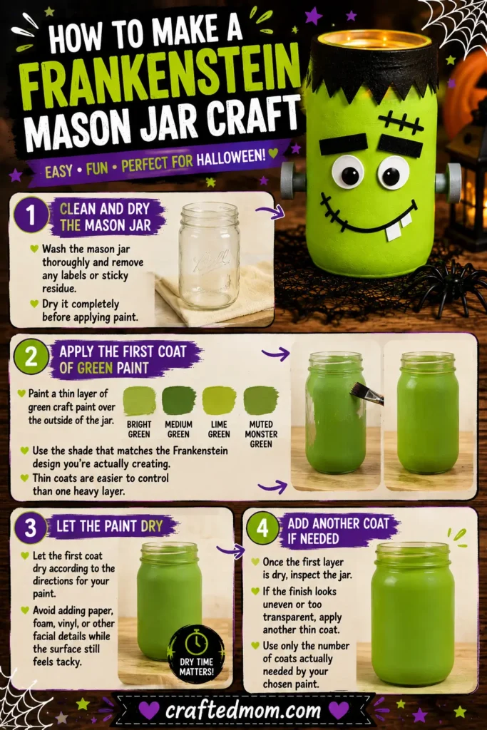 How to Make a Frankenstein Mason Jar Craft - Frankenstein Mason Jar Craft Easy Halloween Decoration