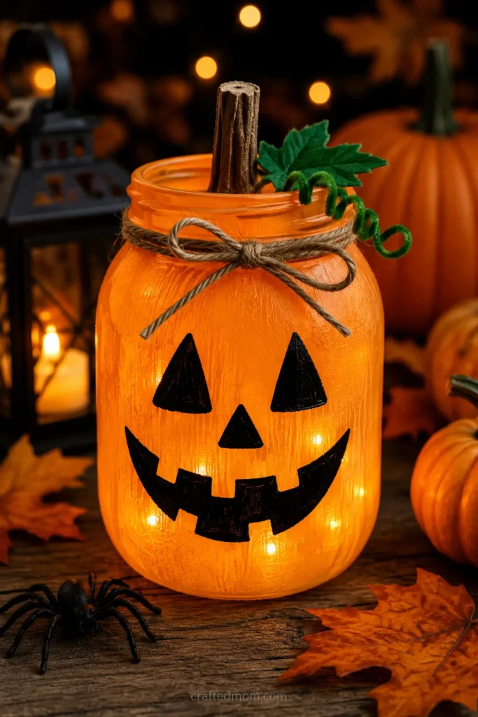 Jack-O'-Lantern Mason Jar Lighting Ideas