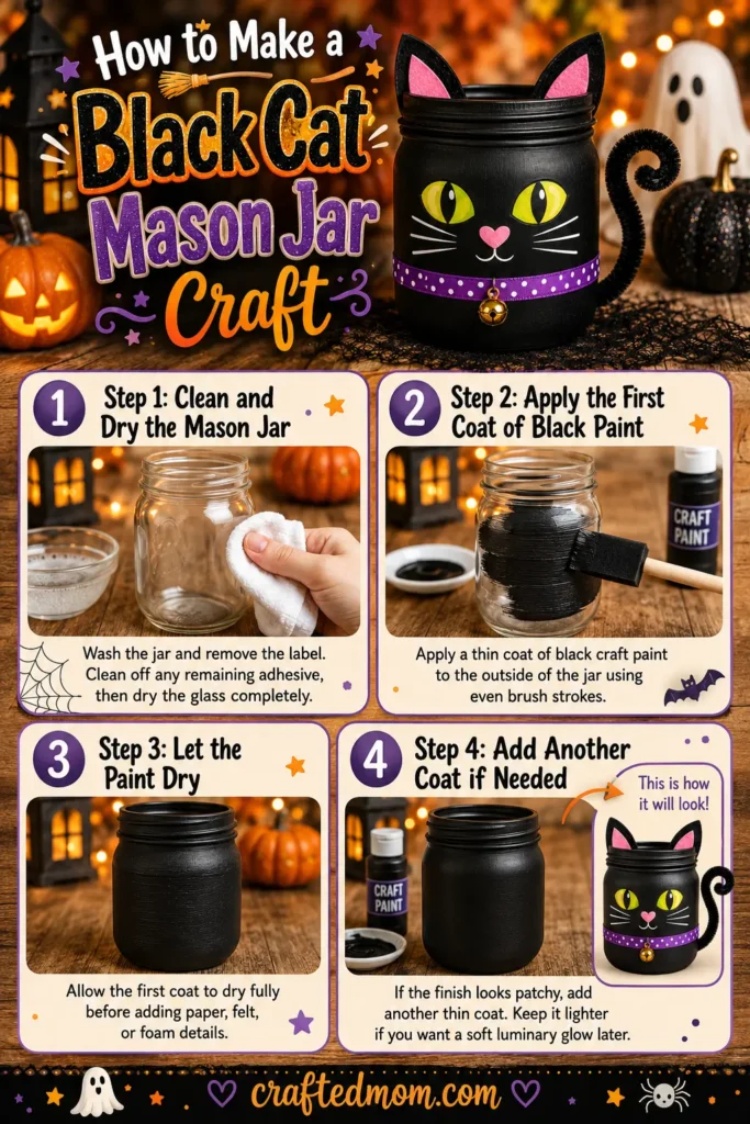 How to Make a Black Cat Mason Jar Craft