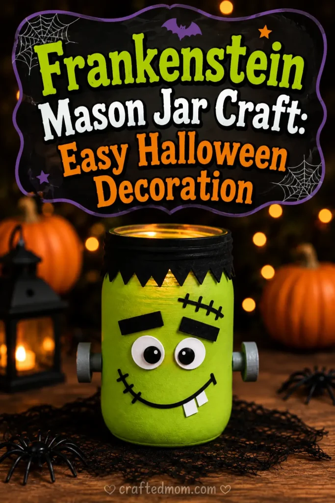 Why You will Love This Frankenstein Mason Jar Craft - Frankenstein Mason Jar Craft Easy Halloween Decoration.webp