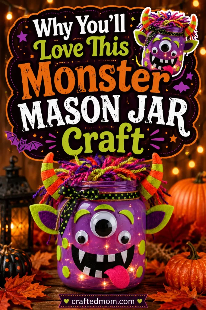 Monster Mason Jar Craft: Easy Halloween Decoration Why You will Love This Monster Mason Jar Craft